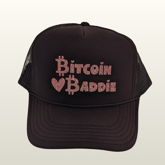 Bitcoin Baddie™ Glitter Trucker Hat